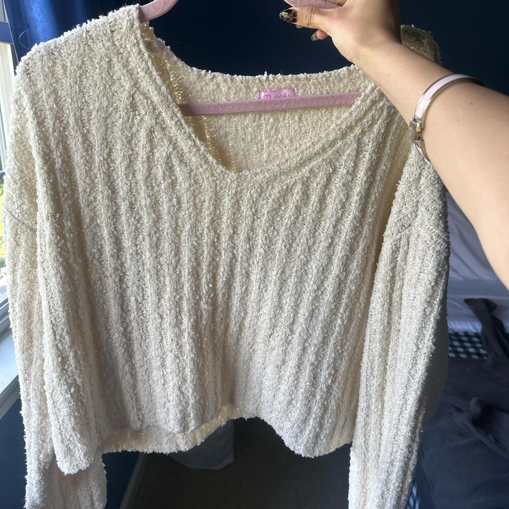 Pink Lily White/Cream Sweater